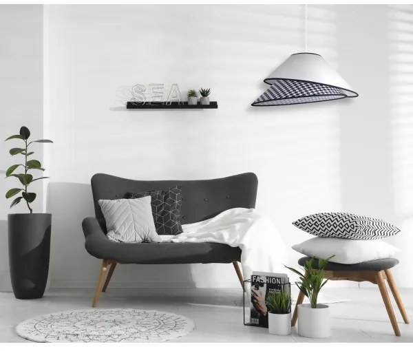 Duolla - Luster na lanku COCO 1xE27/40W/230V pr. 50 cm biela/čierna