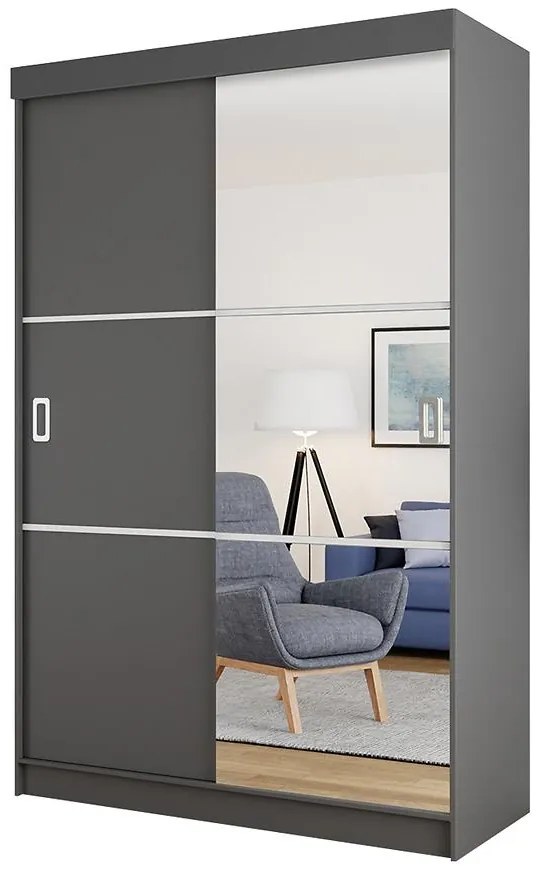 Skriňa Bill 3l zrkadlo 138 grafit