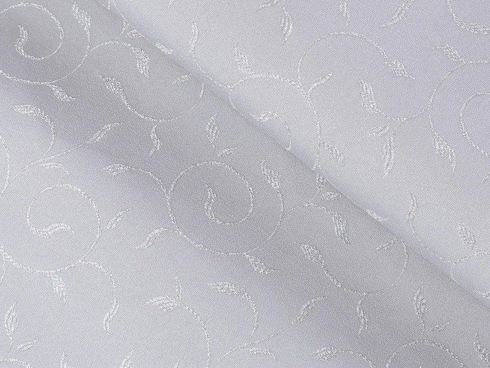 Biante Teflónový behúň na stôl TF-031 Popínavé lístky - svetlo sivý 45x160 cm