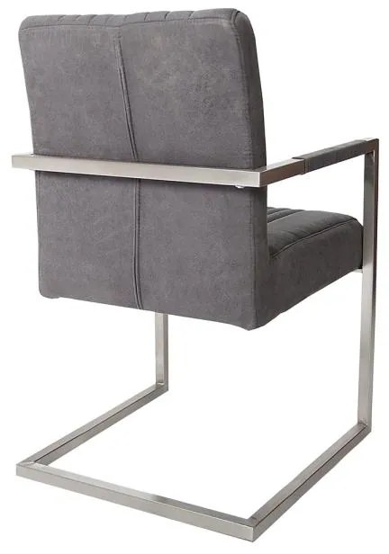 Konzolová stolička Boss s podrúčkami, sivá antik