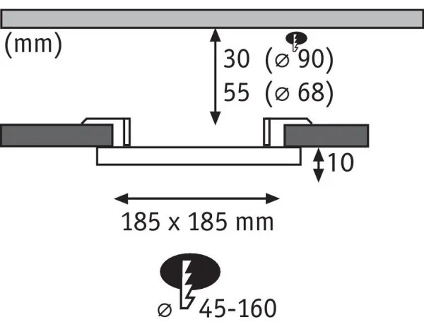 Paulmann 92392 - LED/17,5W IP44 Kúpeľňové podhľadové svietidlo VARIFIT 230V