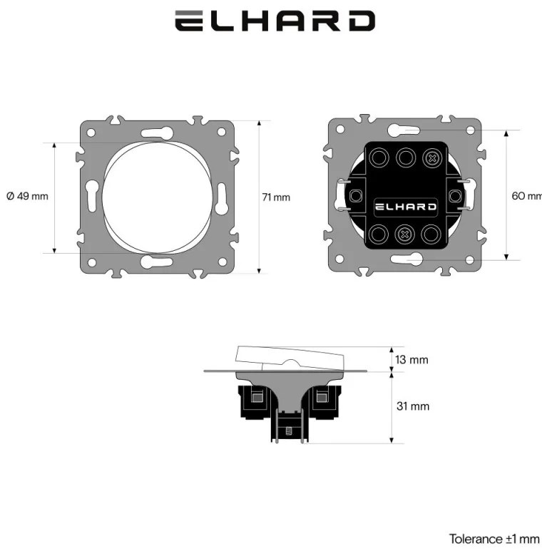 Elhard Okrúhly vypínač Rondo č.1 jednopólový, biely RD1001W