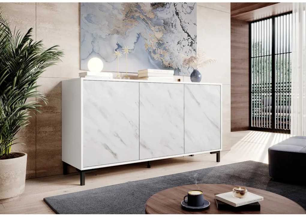 Cama Biela Komoda Marmo 150
