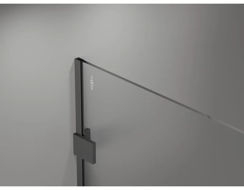 Mexen Lunar sprchová stena ľavá 140 x 200 cm, 8mm číre sklo, grafitová, 830-140-000-95-00-L