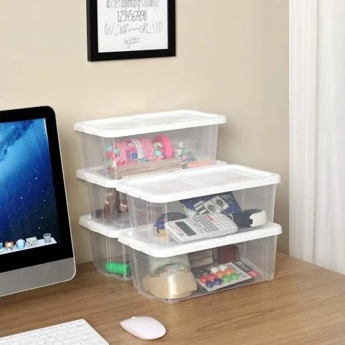 Úložné boxy 12 ks SONGMICS LSP12WT