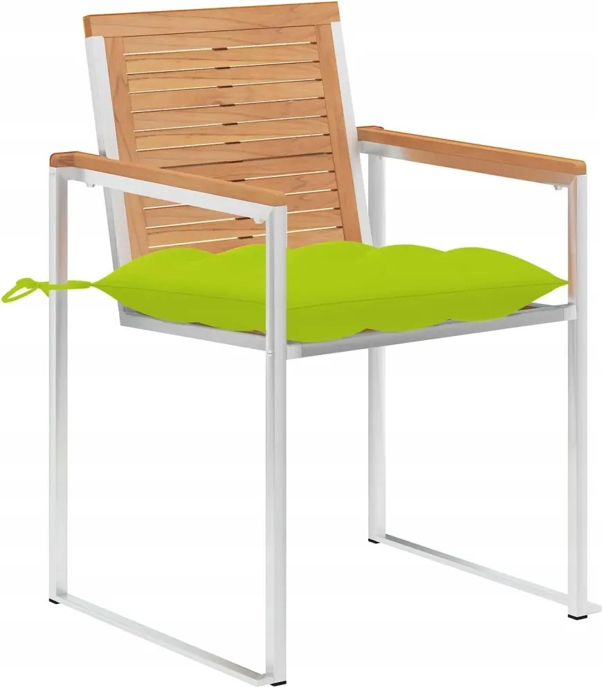 vidaXL Záhradné stoličky s vankúšmi, 8 ks, masívne teakové drevo