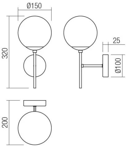 Redo 01-2942 - Nástenné svietidlo MUNDI 1xE14/28W/230V meď/dymové