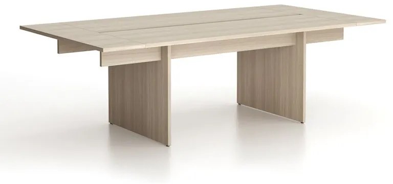 Rokovací kancelársky stôl SOLID + 2x prísed, 240x125 cm, dub prírodný