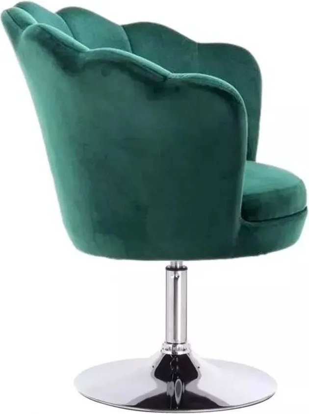 LuxuryForm DESIGN Kreslo FREY VELUR na striebornom tanieri - zelené
