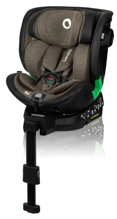 Lionelo - Autosedačka so základňou otočná HARMONY i-Size 40-150 cm čierna/olivová