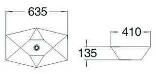 Mexen ELENA umývadlo, 63x41 cm, biela, 21476300