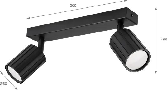 Brilagi - Bodové svietidlo CRISPINA 2xGU10/10W/230V čierna