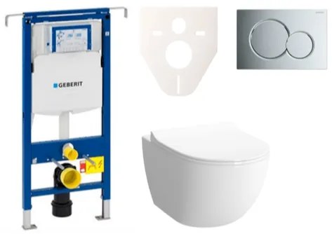 Cenovo zvýhodnený závesný WC set Geberit do ľahkých stien / predstenová montáž + WC VitrA VitrA Shift SIKOGES4N2, 1 ks