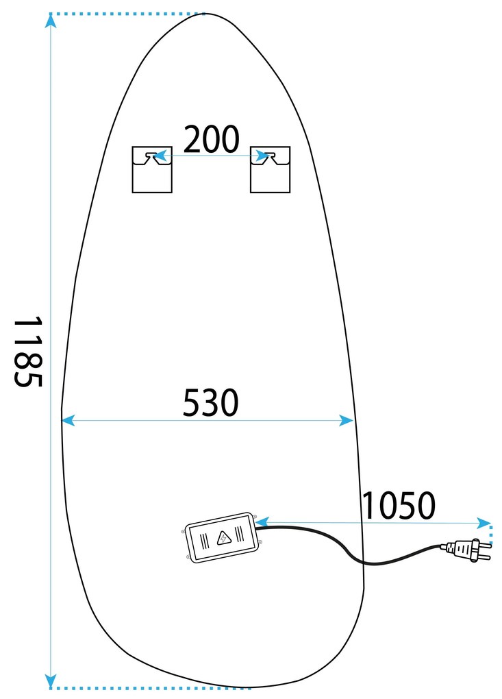 Tutumi Tutumi, LED zrkadlo 120x55cm, YH-3359, HOM-01512