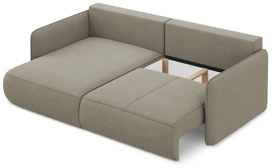 Béžová rozkladacia/s úložným priestorom rohová pohovka (ľavý roh) Nanea – Makamii