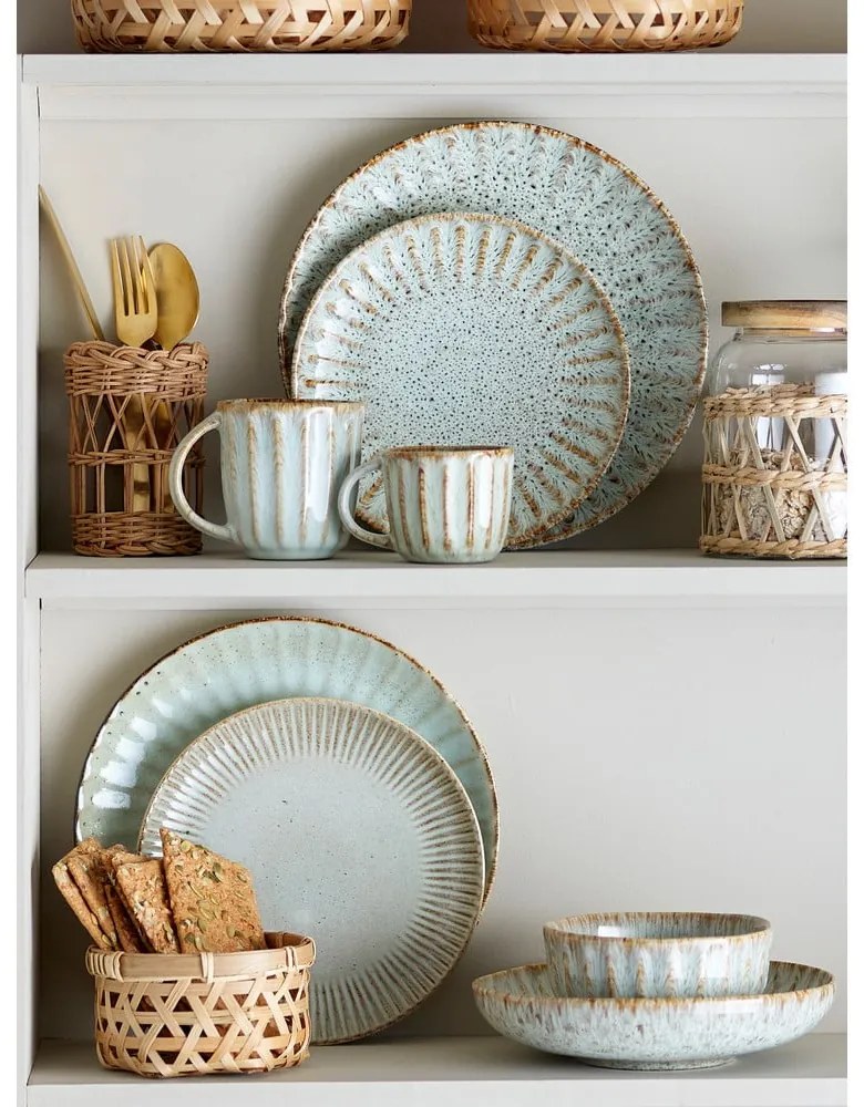 Kameninová jedálenská súprava 12 ks Fleur – Bloomingville