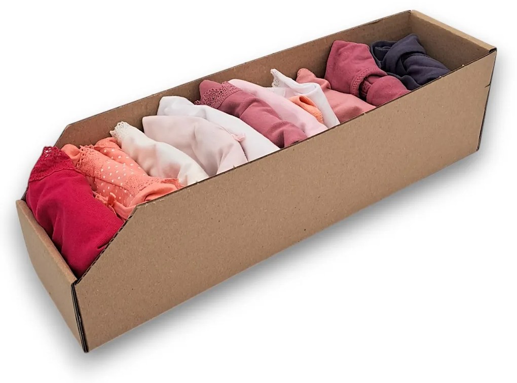 KARTON PAK Úložné boxy na oblečenie, organizéry do skrine EKO KARTON 10x40 cm