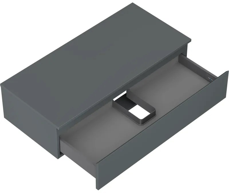 Mexen Orio, kúpeľňová skrinka 100 cm s hornou časťou, 1 zásuvka, grafitová matná, 91A10-10023-1-BFC66