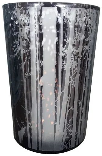 Veľký sklenený svietnik Trees smoke - Ø 12 * 18cm