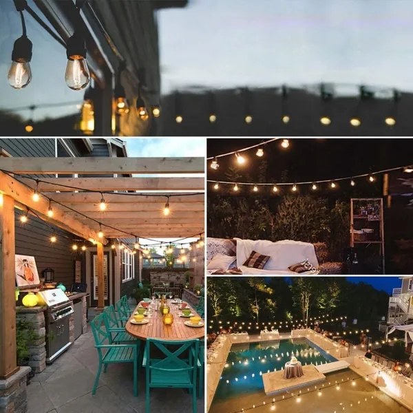 LED Vonkajší dekoratívny reťaz 5xE27/1W/230V 5,94 m IP44 čierna