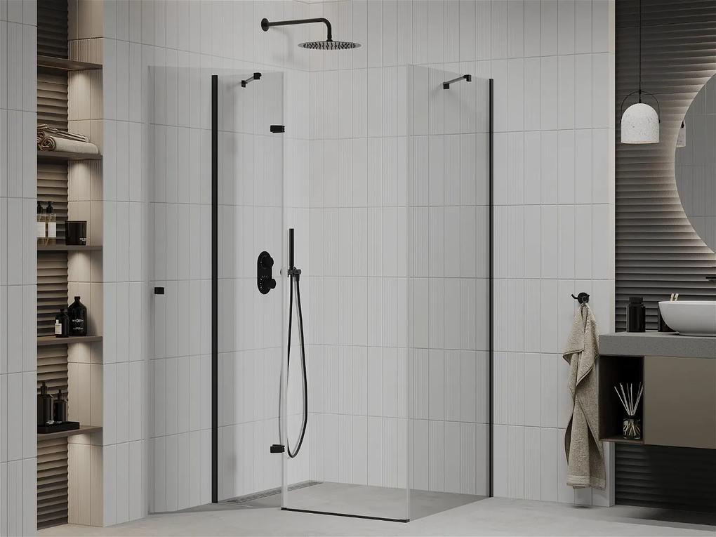 Mexen Roma, sprchovací kút 120 (dvere) x 70 (stena) cm, 6mm číre sklo, čierny profil, 854-120-070-70-00