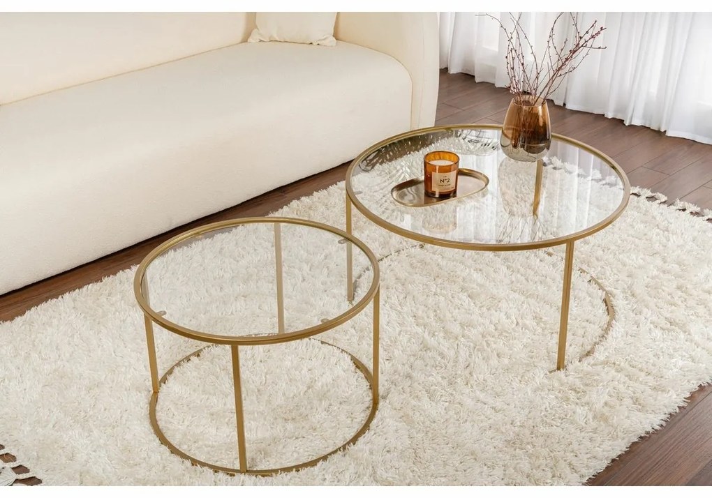 Súprava konferenčných stolíkov Aurum Gold 80 cm, 2 ks