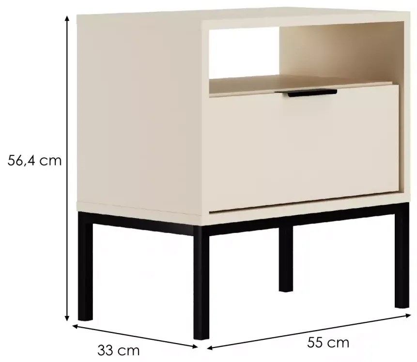 Nočný stolík Austin kašmír/čierny