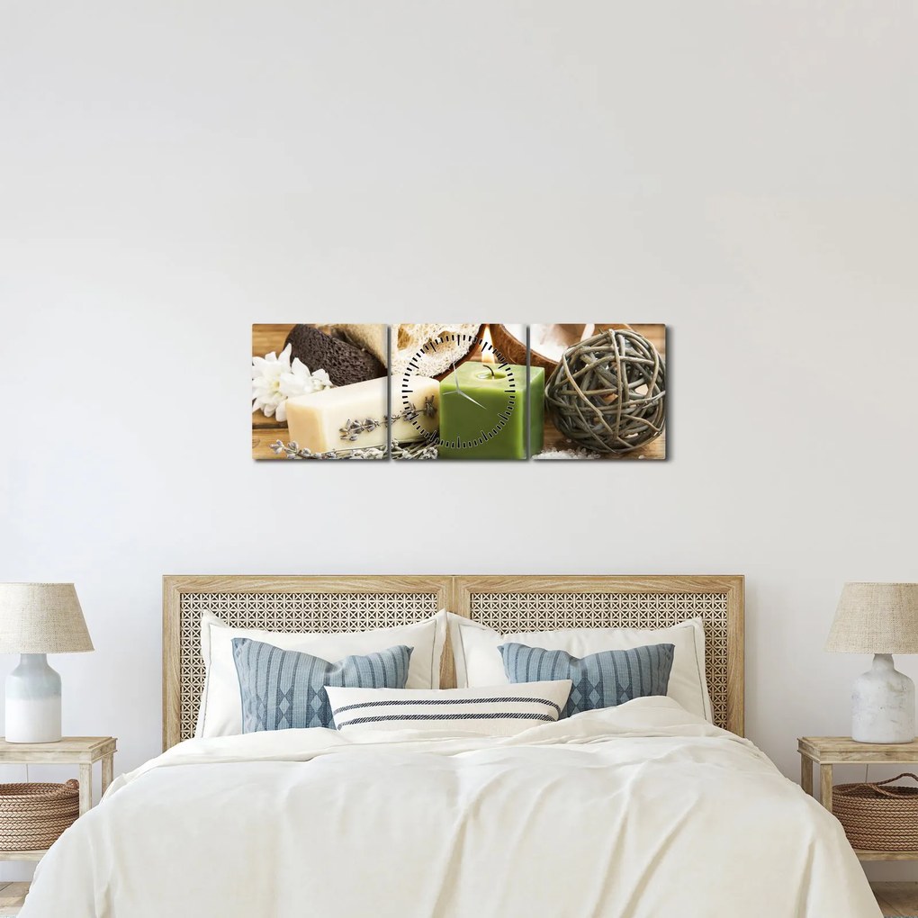 Obraz - Chvíľa na relax (s hodinami) (90x30 cm)