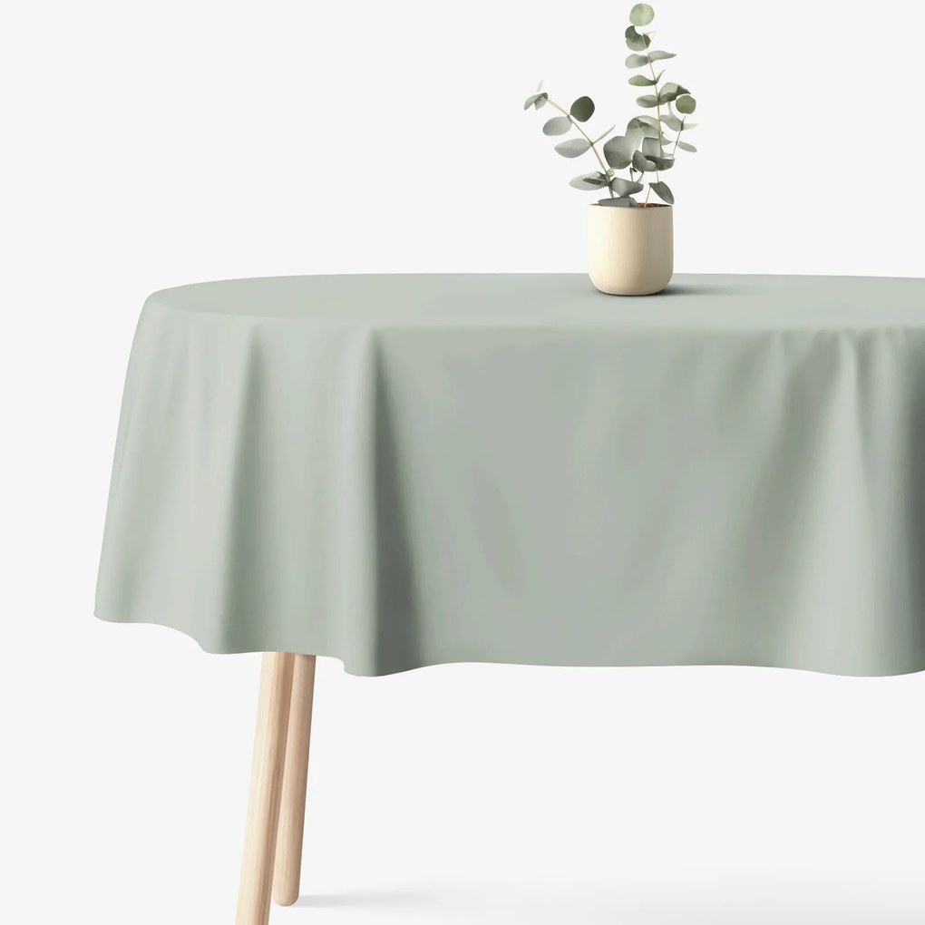 Goldea oválny obrus 100% bavlnené plátno - šalviovo zelený 120 x 200 cm