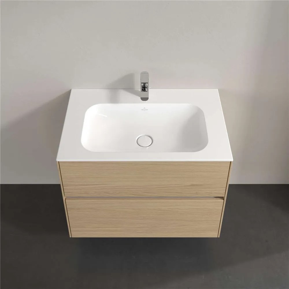 VILLEROY &amp; BOCH Collaro závesná skrinka pod umývadlo, 2 zásuvky, s LED osvetlením, 796 x 498 x 603 mm, Nordic Oak, C138B0VJ