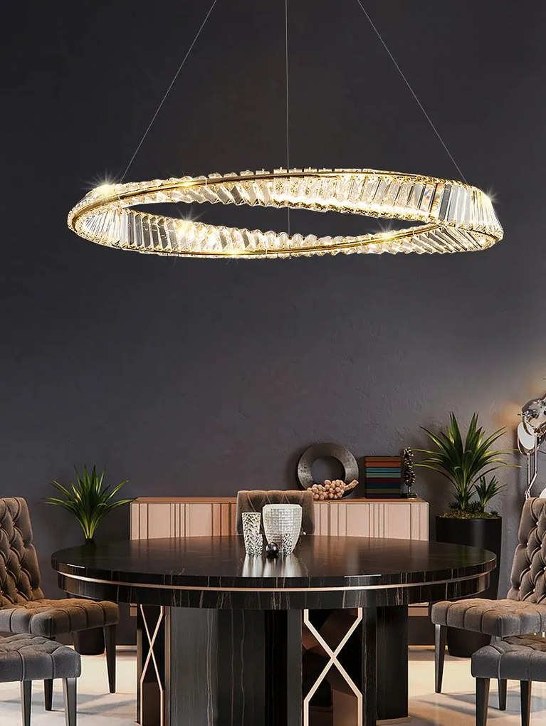 Toolight Toolight, LED krištáľová lampa 42W APP1064-1CP, zlatá, OSW-00676