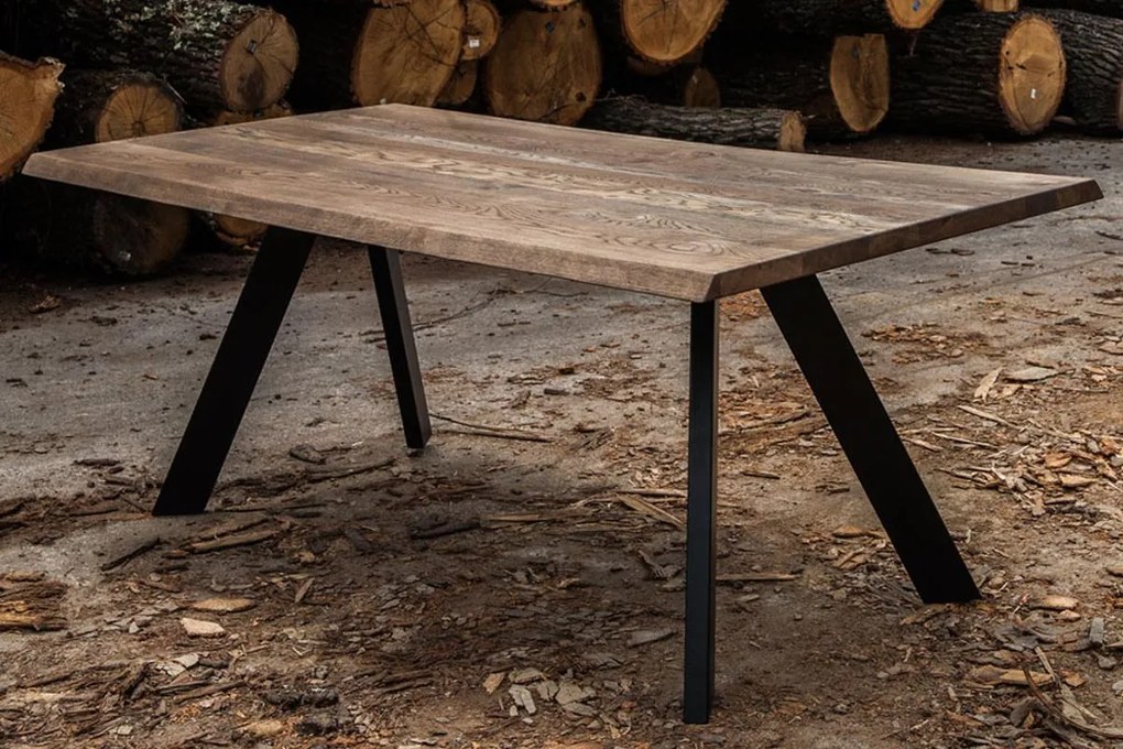 Dizajnový jedálenský stôl Maliyah 220cm, tmavý dub