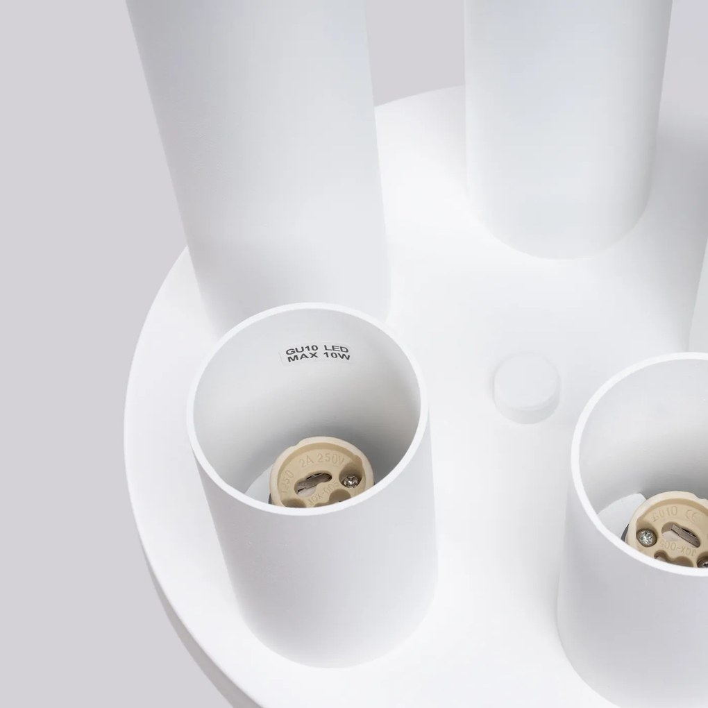 Stropné svietidlo Lagos, 5x biele kovové tienidlo