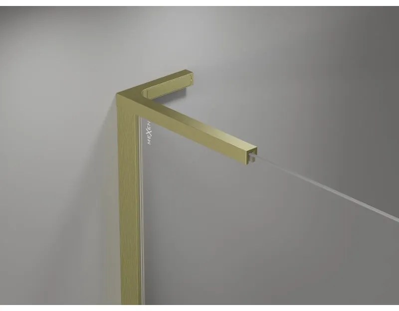 Mexen Mist-H L Duo, 2-krídlový sprchový kút 105 x 115 cm, číre sklo, zlatý matný profil, 8A5L-105L-115P-55-00