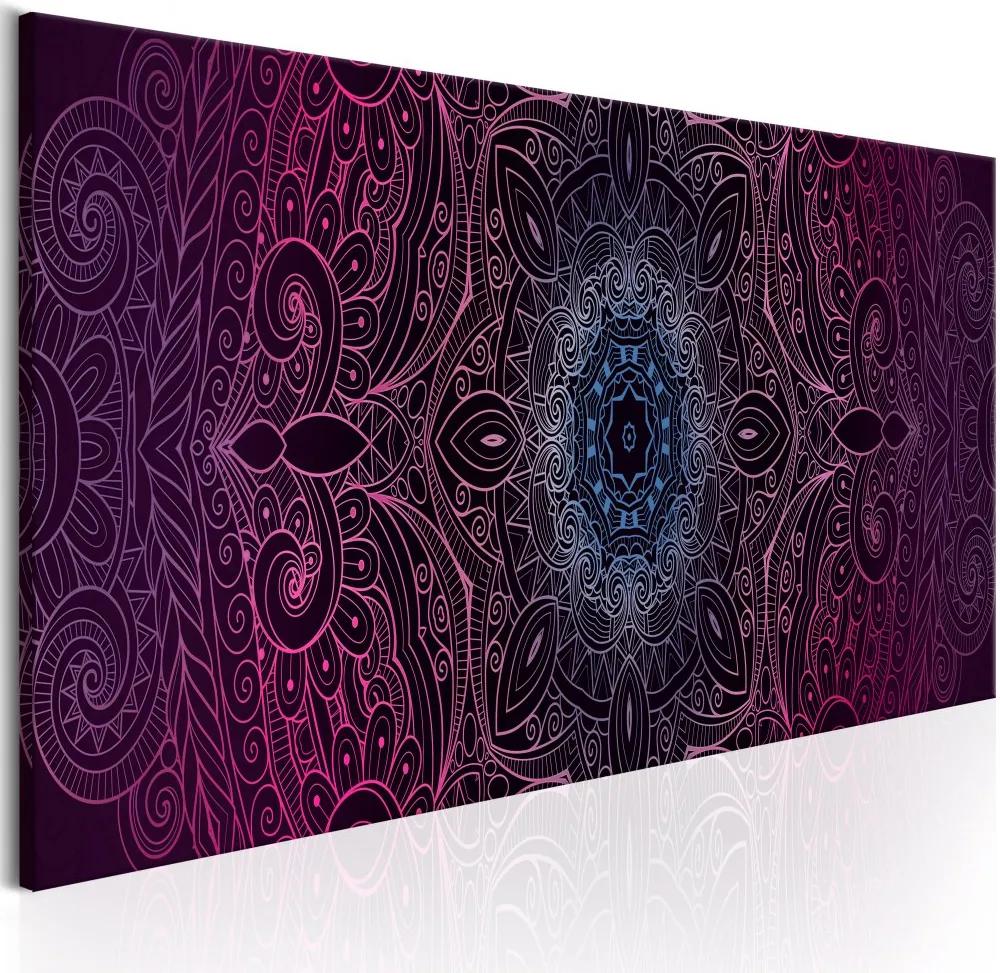 Obraz na plátne Bimago - Purple Mandala 120x40 cm
