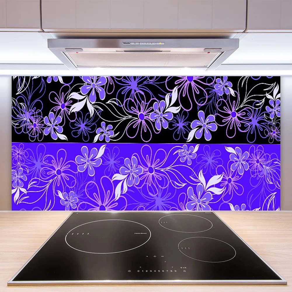 Sklenený obklad Do kuchyne Abstrakcia vzory kvety art 125x50 cm