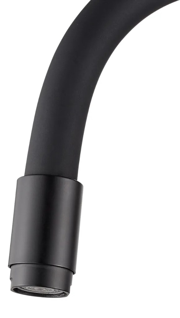 Invena Ligaria, vysoká drezová batéria s elastickým ramenom, systém Eco Start, čierna matná, INV-BZ-39-004-L