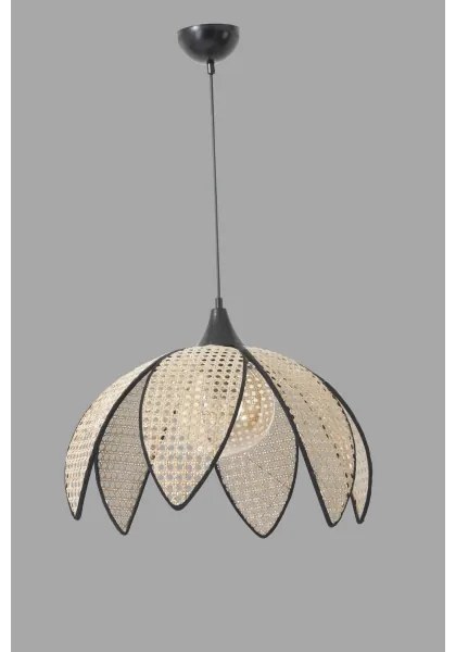 Luster na lanku FUME 1xE27/40W/230V pr. 40 cm čierna/béžová