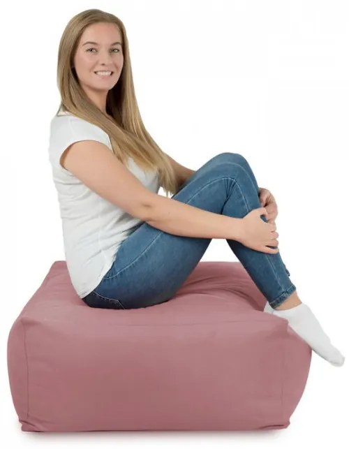 Plyšová taburetka svetloružová