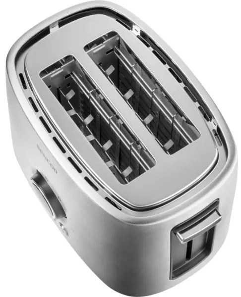 Sencor - Hriankovač s dvoma otvormi a roštom na ohrievanie pečiva 1000W/230V strieborný