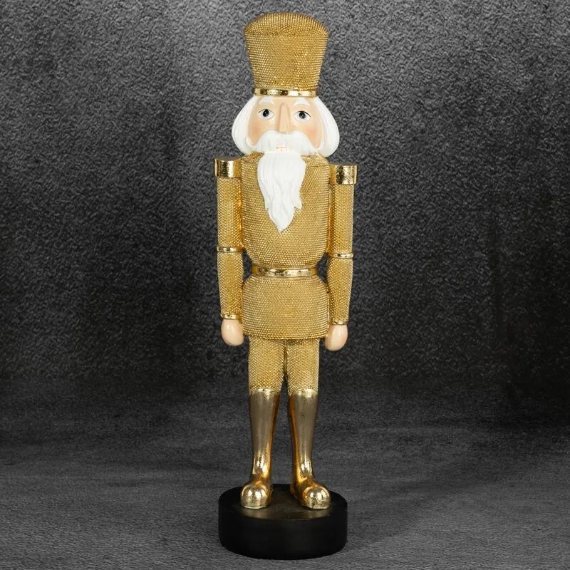Dekorstudio Vianočná figúrka LUSKÁČIK 37 cm zlatá