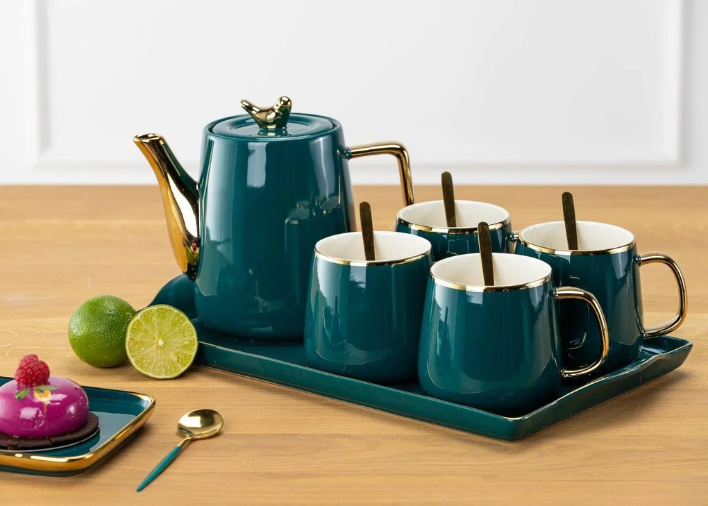 Čajový/kávový set Noah Green Gold