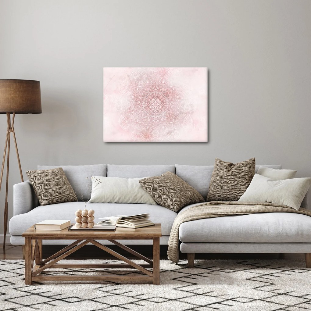 Obraz - Ružová mandala (70x50 cm)