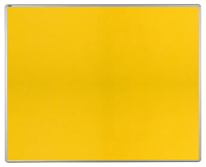 Textilná nástenka ekoTAB v hliníkovom ráme, 1500 x 1200 mm, žltá