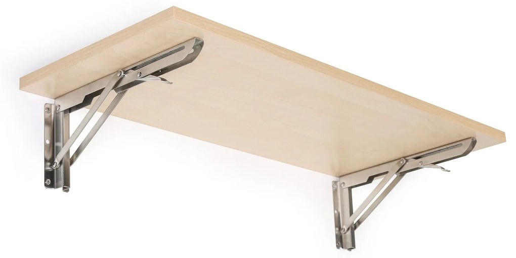 Nástenná polica, sklopná, 800 x 220 mm, breza