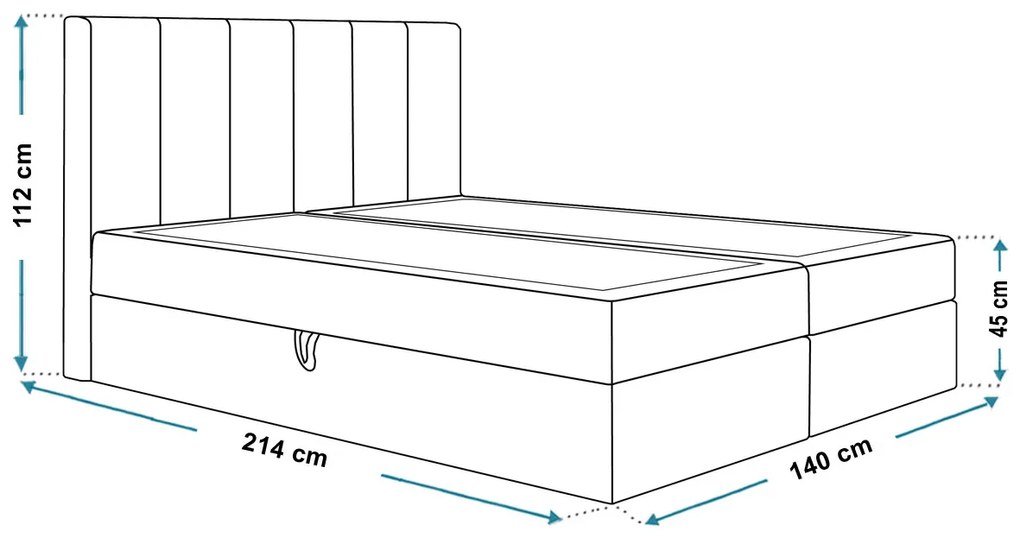 Manželská postel Borel 1 140 cm (svetlosivá) (s bonell pružinami a úl. priestorom). Vlastná spoľahlivá doprava až k Vám domov. 1055040