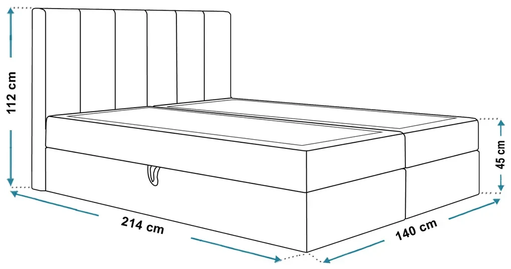 Manželská postel Borel 1 140 cm (svetlosivá) (s taštičkovými pružinami a úl. priestorom). Vlastná spoľahlivá doprava až k Vám domov. 1055127