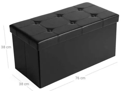 Kožená lavica SULTAN čierna