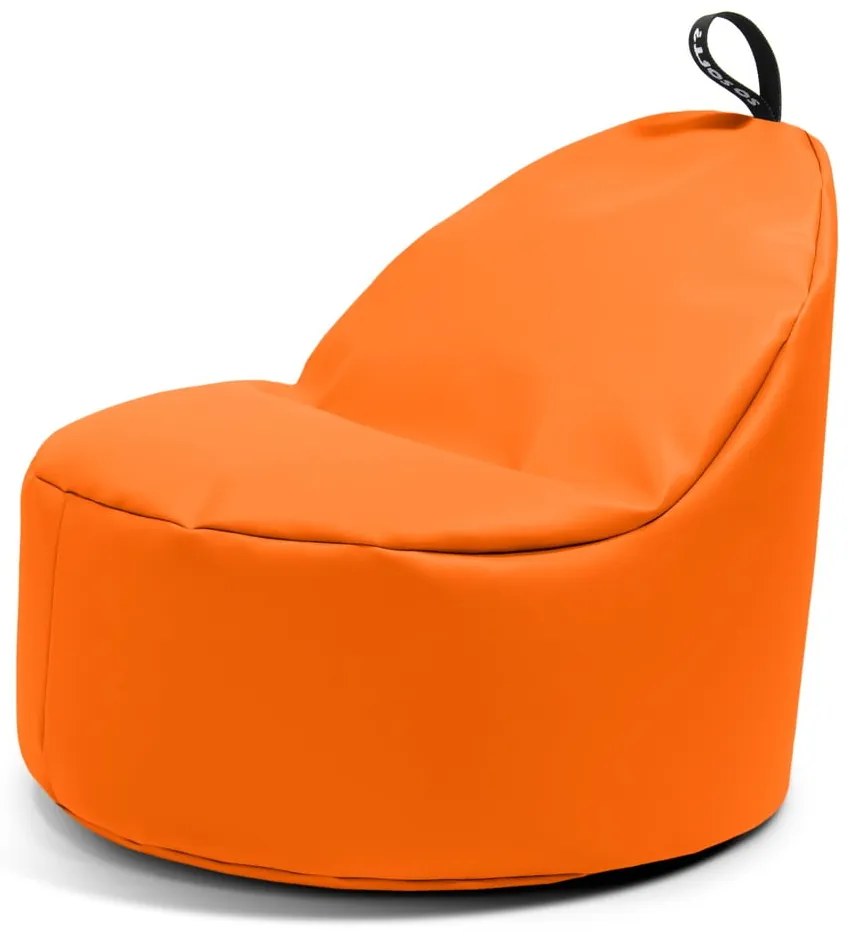 Oranžový sedací vak z imitácie kože Round L – So Soft?