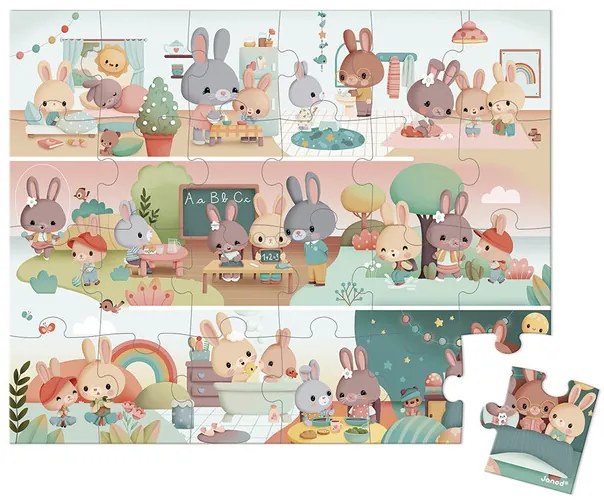 Janod Puzzle v kufríku 24ks: Môj deň